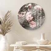 Glasbild Annie - Rosenstrauch - Rund 