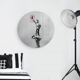 Glasbild Banksy - Graffiti is a crime - Rund 