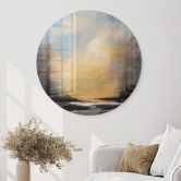 Glasbild Goldenes Licht am Abendhimmel - Bergius - Rund 