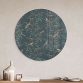 Glasbild Exotische Vögel im Wald - Bloomery Decor - Rund 