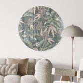Glasbild Kolibri im Tropenwald - Bloomery Decor - Rund 
