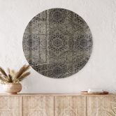 Glasbild Mandala Boho Antikgold - Bloomery Decor - Rund 