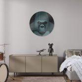 Glasbild Gorilla - Braun - Rund 
