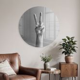Glasbild Victory Hand - Zeichen des Friedens und Sieges - Bühler - Rund 