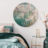 Glasbild Delgado - Funkelnde Pusteblume - Rund 