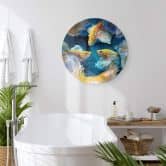 Glasbild Egger - Farbenfrohe Fische - Rund 