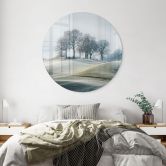 Glasbild Frostige Hügellandschaft - Eisenmann - Rund 