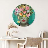 Glas billede Frida Floral - Frida Floral Studio - Rund 