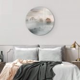 Glasbild Galimberti - Winternebel - Rund 