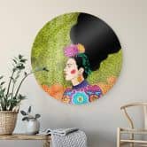 Glasbild Hülya - Frida im Portrait - Rund 