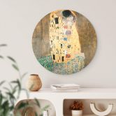Glasbild Klimt - Der Kuss - Rund 