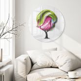 Glasbild Baum mit bunter 3D-Krone - Mielu - Rund 