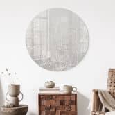 Glasbild Pflanzen in Weiß im modernen Design - Ms Tiff - Rund 