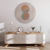 Glasbild Orara Studio - Sonne und Mond - Rund 