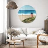 Glasbild Urlaub am Meer mit Dünenblick - Rivers - Rund 