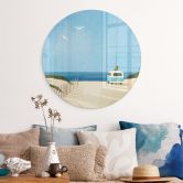 Glasbild Van Life - Urlaub am Meer - Rivers - Rund 