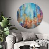 Glasbild Abstrakte Großstadt - Rund - Schmucker 