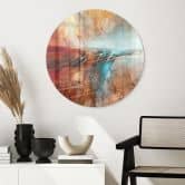 Glasbild Leuchtender Horizont am Wasser - Schmucker - Rund 