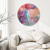 Glasbild Sanfter Farbnebel in Bewegung - Schmucker - Rund 