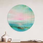 Tableau en verre Mer turquoise au crépuscule - Schmucker - Rond 