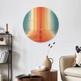 Glasbild Frau vor der Regenbogen-Kulisse - Taudalpoi - Rund 