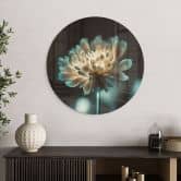 Glas billede Lysende blomsterhjerte - Treechild - Rund 