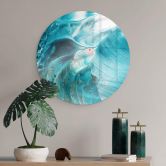 Glasbild Westum - Flying into the waves - Rund 