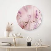 Glasbild Zarter Lavendel - Rund 