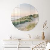Glasbild Dünen an der holländischen Küste - Zwart - Rund 