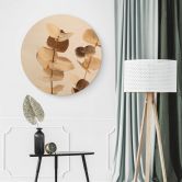 Holzbild 1X Studio - Goldener Eukalyptus - Rund 