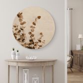 Holzbild Annie - Getrocknete Blätter - Rund 
