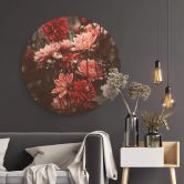 Tableau sur bois Annie - Fleurs d'été - Rond 