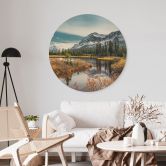 Holzbild Berg-Idylle am zauberhaften Kiefernwald - Rund 