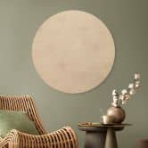 Holzbild Abstrakte Halbkreise in Soft Beige - Bloomery Decor - Rund 