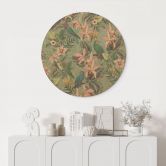 Holzbild Dschungel mit Papageien Grün - Bloomery Decor - Rund 