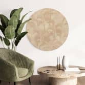 Holzbild Palmen im Dschungel Beige - Bloomery Decor - Rund 