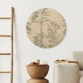 Holzbild Tropischer Wald mit Kakadus - Bloomery Decor - Rund 