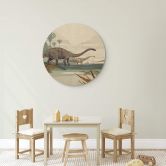 Holzbild Braun - Diplodocus - Rund 