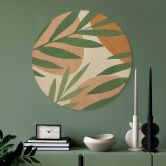 Holzbild Abstrakte Zweige im tropischen Look - Costa - Rund 