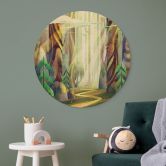 Wood Print Enchanted Forest in the Light - DigitalArtsi - Round 