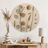Holzbild Getrocknete Lampionblumen - Disher - Rund 