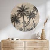 Holzbild Exotische Palmenlandschaft - Rund 