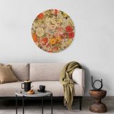 Holzbild Farbenfrohe Blumencollage - Frida Floral Studio - Rund 