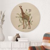Holzbild Florale Giraffe - Frida Floral Studio - Rund 