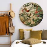 Holzbild Haeckel - Kolibris - Rund 