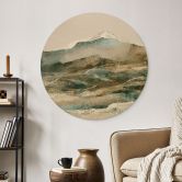 Holzbild Berge Abstrakt - Hobday - Rund 