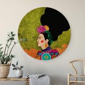 Holzbild Hülya - Frida im Portrait - Rund 