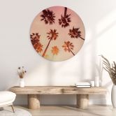 Holzbild California Dreaming mit Palmen-Blick - Hugonnard - Rund 