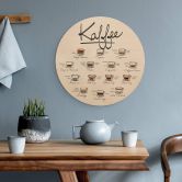 Holzbild Kaffeesorten - Rund 