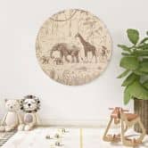 Wandcirkel Hout Jungleparade met dieren - Kikki Belle 